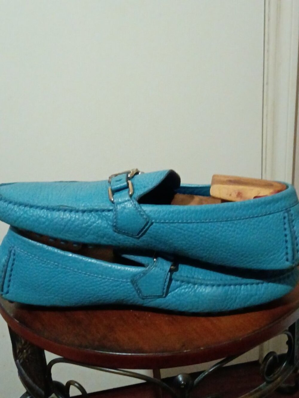 Men's Louis Vuitton Blue Monte Carlo Driving Loafers Shoes Sz 8.5 Good Condition - Picture 13 of 16